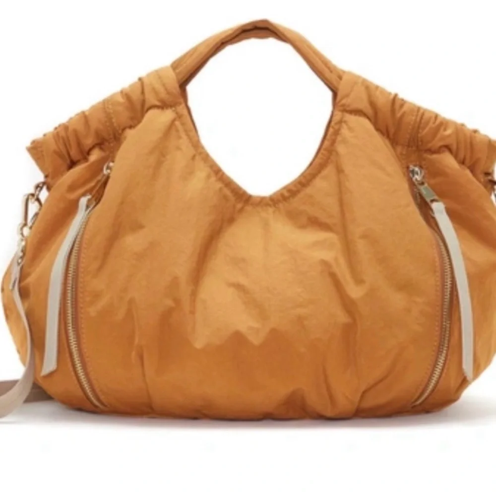 Vince Camuto rustic oak Bag with Zip Accents